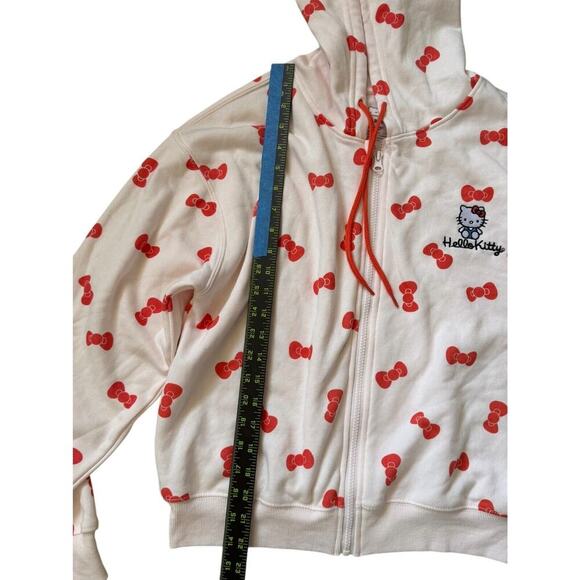 Hello Kitty Sanrio Hybrid Apparel Zip Up Hoodie Size Small Lt. Pink w/bows Kitty - Picture 5 of 7